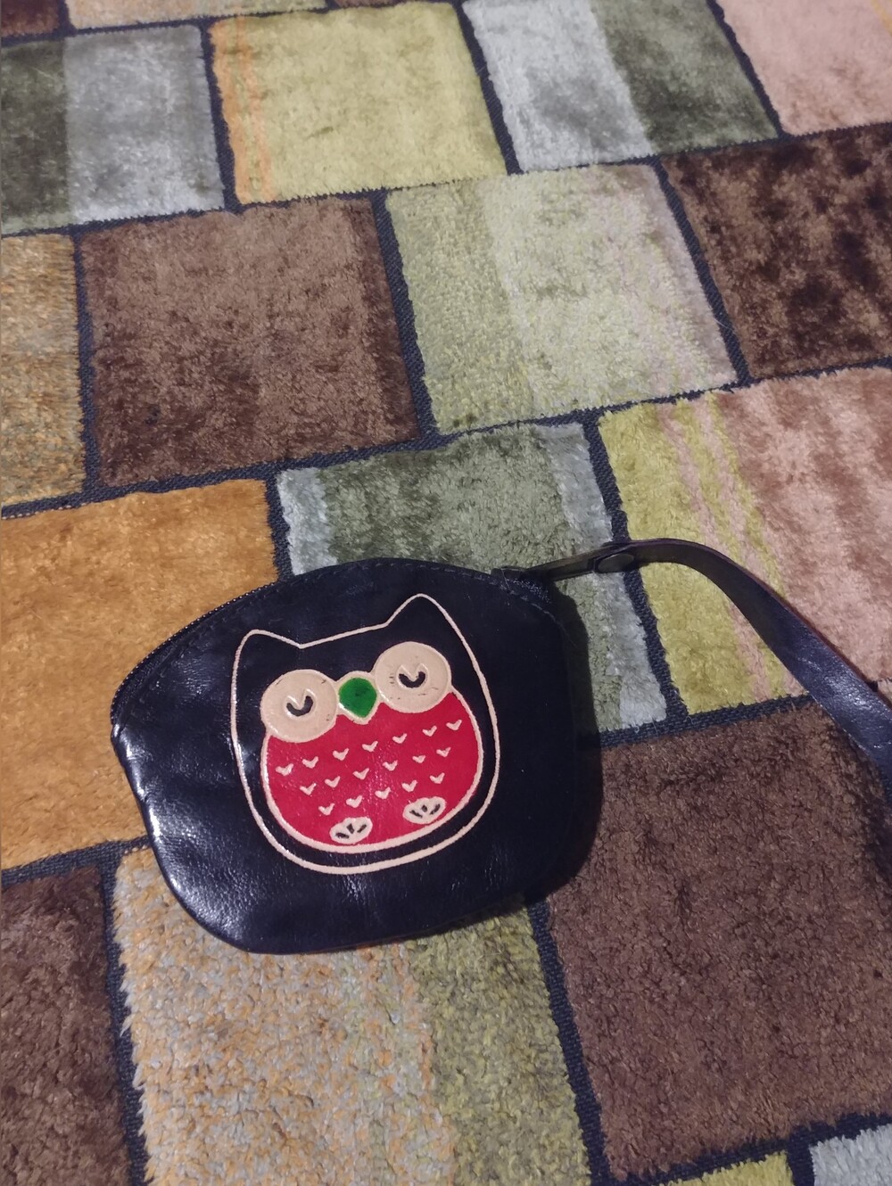 Brown Owl Appliqué Coin Purse